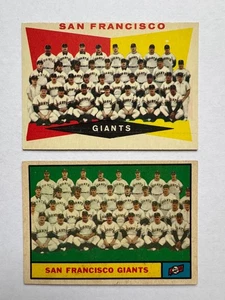 1960-61 Topps San Francisco Giants Team Card Lot - 2 cards (Nice VG-VGEX Lot!) - Picture 1 of 2