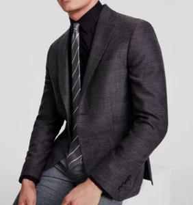 Calvin Klein Men's Gray Herringbone Woven Wool Sport Coat Suit Jacket Size 43R - Picture 1 of 1