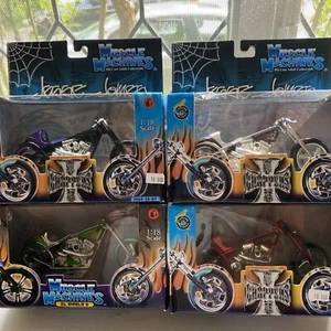 Muscle Machines Jesse James El Diablo II 1:18 Motorcycle, NIB Lot Of 4 - Picture 1 of 7