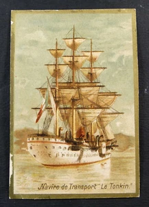 Chromo Navire de Transport Le TONKIN chromolithographie bateau mer maritime - Picture 1 of 1