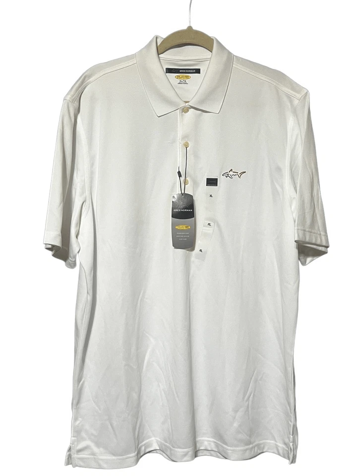 Camisa polo de golf Greg Norman nueva con etiquetas blanca Play Dry manga corta talla XL Foto 1 de 4