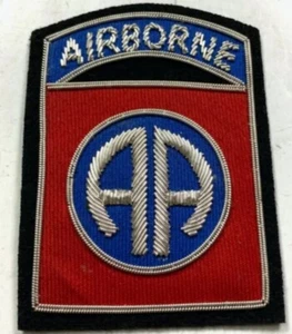 Handmade US Army Airborne Badge - Silver Bullion Embroidered Military Patch - Picture 1 of 1