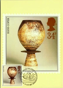 Studio Pottery Hans Coper Maxi Postcard Postage Stamp British Philatelic - Picture 1 of 2
