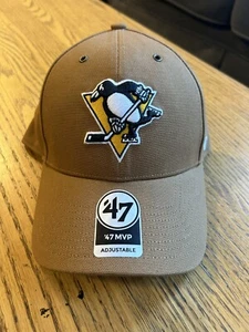 Cappello Pittsburgh Penguins NHL '47 Carhartt Uomo Marrone MVP Regolabile - Foto 1 di 2