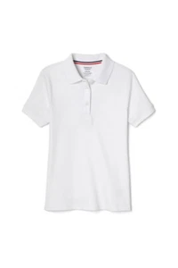 French Toast Girls Short Sleeve School Uniform Pique Polo White Youth M (7/8) - Picture 1 of 1
