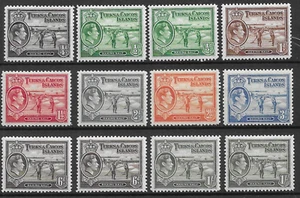 Turks & Caicos 1938 Definitives Mint (12v) - Imagen 1 de 2
