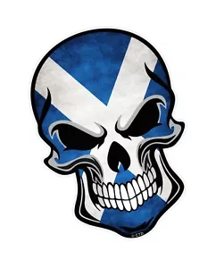 XLarge 450mm Alto GÓTICO CRÁNEO Motociclista Escocés Saltire Escocia Bandera Coche Pegatina - Imagen 1 de 1