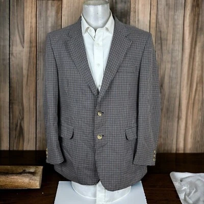 Abrigo Chaqueta Deportivo Farah De Colección Para Hombre 44R Ligero Azul Cuadros Mezcla de Algodón Foto 1 de 4