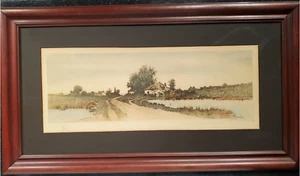 Estanques de pueblo pastoral condado paisaje antiguo clásico años 1900 William C Moore - Imagen 1 de 7