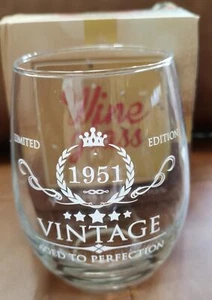Wine Glass 73rd Birthday Glass for Women Men - 530Ml Wine Glass - 1951 Birthday - Picture 1 of 1