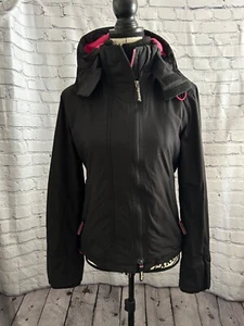 Superdry Professional Black Windcheater Japan Full Zip Hooded Jacket Size Small - Picture 1 of 9