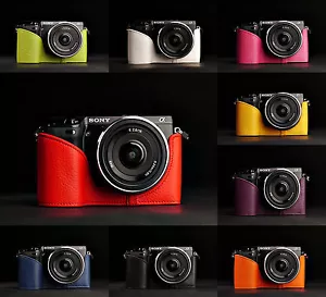 Handmade Real Half Leather Case Camera Case Camera bag for Sony NEX7 9 colors - Picture 1 of 10