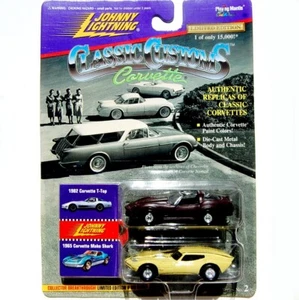 Johnny Lightning Classic Customs Corvettes 2 Pack | Mako Shark, 82 Vette T-Top - Picture 1 of 1