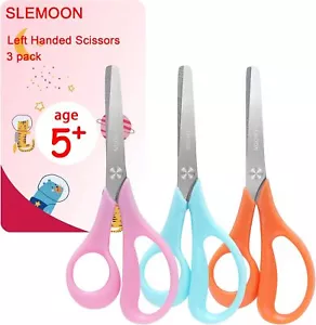 Colorful Kids Scissors (3): Blue/Pink/Orange, 5", Blunt Tip, Left-Handed - Picture 1 of 8