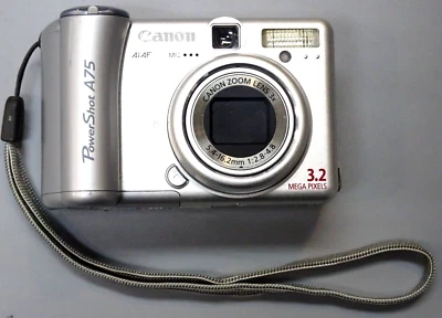 Used Canon Power Shot A75 Digital Camera 3.2 MP 3X Zoom PC1202-Tested & works - Image 1 of 4