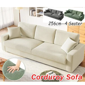 Kordsofa 4-Sitzer Schlafsofa Lounge-Sofa mit 2 Kissen 256x89x88cm Loveseat DE - Bild 1 von 41