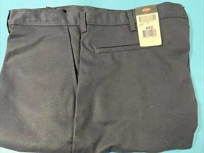 Dickies Mens Navy Blue Flat Front Pants Work Uniform  Cargo Pocket LP600NV 42x32 - Image 1 of 4