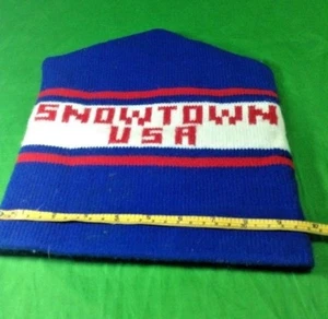 Snowtown EE. UU. Gorro Tejido Invierno Sombrero Rojo Blanco Azul Calavera Gorra  - Imagen 1 de 3