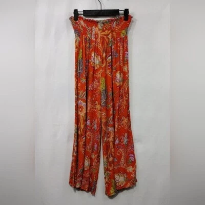 Pantalones Nicole Miller Floral Pierna Ancha Para Mujer XL Rojo Cottagecore Campesino Retro Y2K Foto 1 de 4