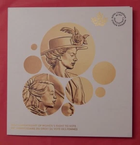 Brilliant Uncirculated 2016 Canada Women's Vote 1 Dollar Plus New Folder - Imagen 1 de 2