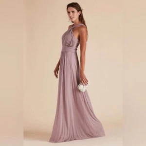 Birdy Grey Kiko Mesh Maxi Dress Small Mauve Women's New Bridesmaid Halter Neck - Picture 1 of 13