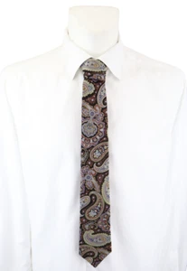 William Hunt Savile Row Corbata Hombre 150 X 8CM Atado Seda Estampado Cachemira - Imagen 1 de 8