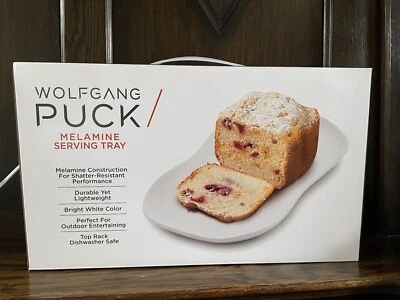 Wolfgang Puck Melamine Serving Tray Bright White Medium Rectangular W/Curves - Image 1 of 4