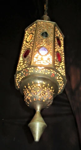 VINTAGE ART DECO ERA MEDITERRANEAN MOROCCAN CEILING FIXTURE CHANDELIER PENDANT Cover