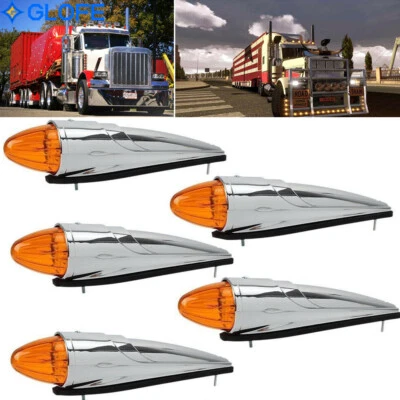 Luces superiores 5X 17LED ámbar para techo de cabina de camión para Peterbilt Mack Foto 1 de 4
