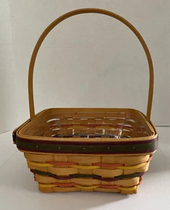 Cesta de Pascua Longaberger Multicolor Natural con Protector 1998 - Imagen 1 de 9