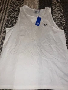 NWT Adidas Original Trefoil Essential Tank Top White Black Sz XS-2XL JF6601 - Picture 1 of 5