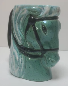 Vintage Frank Eagle Studio Horse Mug / Blue Green Speckled / 18 oz - Picture 1 of 10