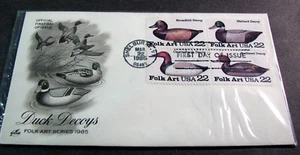 US Stamp FDC Scott# 2138-2141 Duck Decoys 1985 Used PL45 - Picture 1 of 1