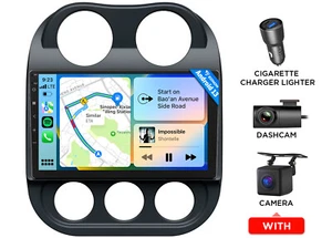 For Jeep Compass Patriot 10.1" Touch Android 13 Car Stereo Radio GPS NAVI + CAM - Foto 1 di 19