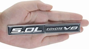 1Pc 5.0 Coyote V8 Emblem 3D Trim Fender Hook Trunk Badge Decal for 150 Chrome - Picture 1 of 3