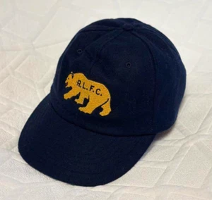 Vintage Rugby Ralph Lauren Wollmütze Navy R.L.F.C. Mütze Bär Logo 7 3/8 Neu mit Etikett selten - Bild 1 von 9