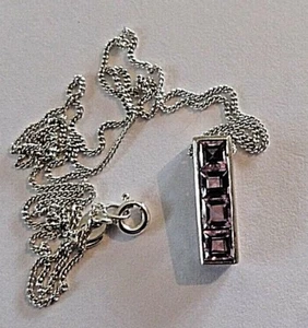 IMPRESIONANTE COLLAR Y COLGANTE DE PLATA ESTERLINA CON PIEDRAS DE COLOR AMATISTA - Imagen 1 de 1