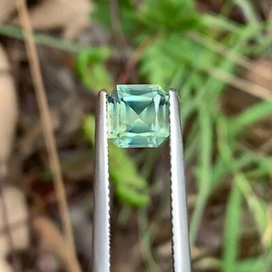 Zafiro verde sedoso de 1,58 quilates, octágono sin calefacción, piedra preciosa natural de Australia - Imagen 1 de 7