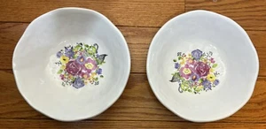 Melamine Outdoor Patio Dish Cynthia Rowley Bowls Flowers Bowls 6.5” Set Of 2 EUC - Picture 1 of 4