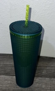 Starbucks Tumbler Venti Cup 24oz Green / Yellow / Blue Studded Grid Winter 2022 - Picture 1 of 7