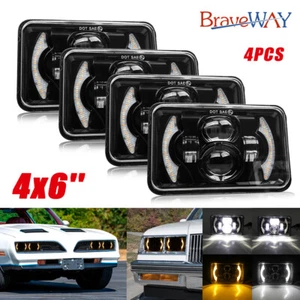 4pcs For Firebird Trans AM 1977-1981 4x6" LED Headlights Hi/Lo Beam DRL - Picture 1 of 15