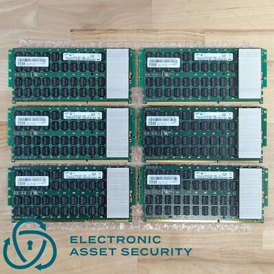(Lot of 6) IBM 00LP740 32GB 1600MHz DDR3 4Gx72 CDIMM DRAM - Image 1 of 2