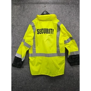 GSS Safety Security High Visibility Yellow Rain Jacket ANSI Class 3 L/XL - Picture 1 of 8