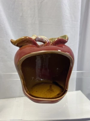 Fregadero de cocina de campo con soporte para esponja de manzana cerámica hojas rojas apertura amplia Foto 1 de 4