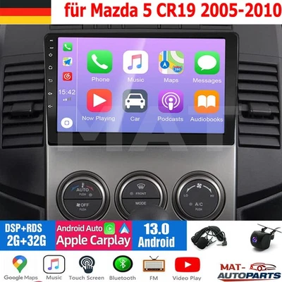 9" Android 13.0 Autoradio Für Mazda 5 CR19 2005-2010 GPS Navi WIFI FM RDS Stereo - Bild 1 von 4