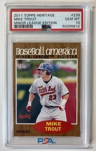 2011 Topps Heritage Minor League Edition #239 SP - Mike Trout - PSA 10 GEM MINT - Picture 1 of 3