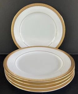 Noritake Metropolitan Gold 4337 Salatteller 8 1/4" 5er Set Weißgold - Bild 1 von 8