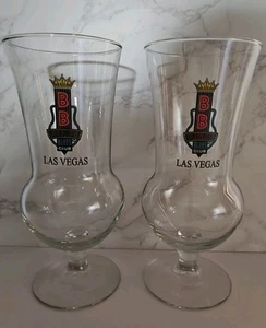 BB King’s Blues Club Las Vegas Nevada Hurricane Beer Glass Souvenir 1 Set Of 2 - Picture 1 of 6