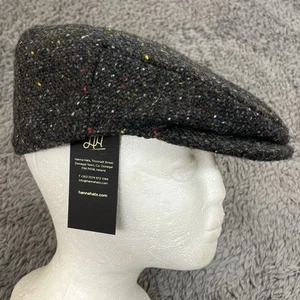 Hanna Hats Donegal Ireland Wool Vintage Cap Maroon &Charcoal Salt & Pepper - NEW - Picture 1 of 8
