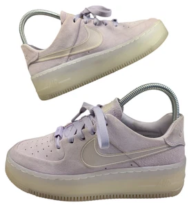 Nike Air Force 1 Sage Low Plateau Turnschuhe Uk 4 Damen Violett Wildleder Schuhe - Bild 1 von 20